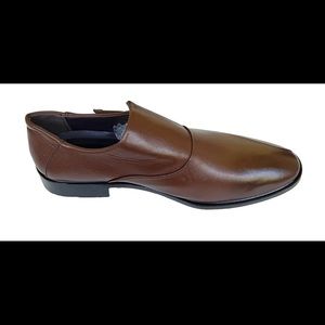 Men's Fashion Brown Leather Slip On Casual Dress Loafers Shoe Size US 8.5/JAP 26